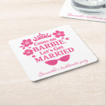 Barbie-Inspired Bachelorette Party -  Square Paper Coaster