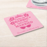 Barbie-Inspired Bachelorette Party -  Square Paper Coaster