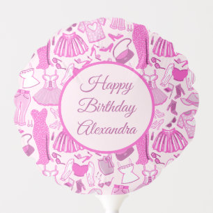 Barbiecore Pink and Hot Pink Fashion Pattern Balloon