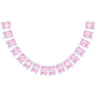Barbiecore Pink and Hot Pink Fashion Pattern Bunting Flags