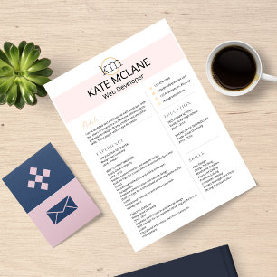 Barbiecore Pink Professional Resume Template Letterhead