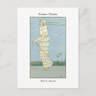 Barbier Fine Art Fashion Illustration Robe Nansouk Postcard