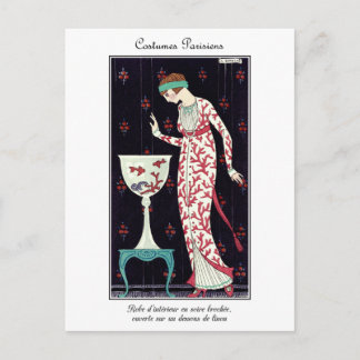 Barbier French Art Deco Fashion Costumes Parisiens Postcard