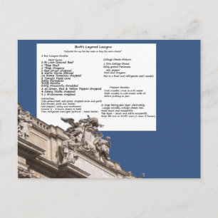 Barb's Lasagna Rome Postcard