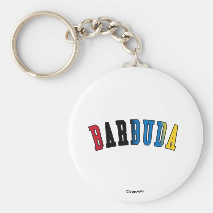 Barbuda in National Flag Colors Keychain