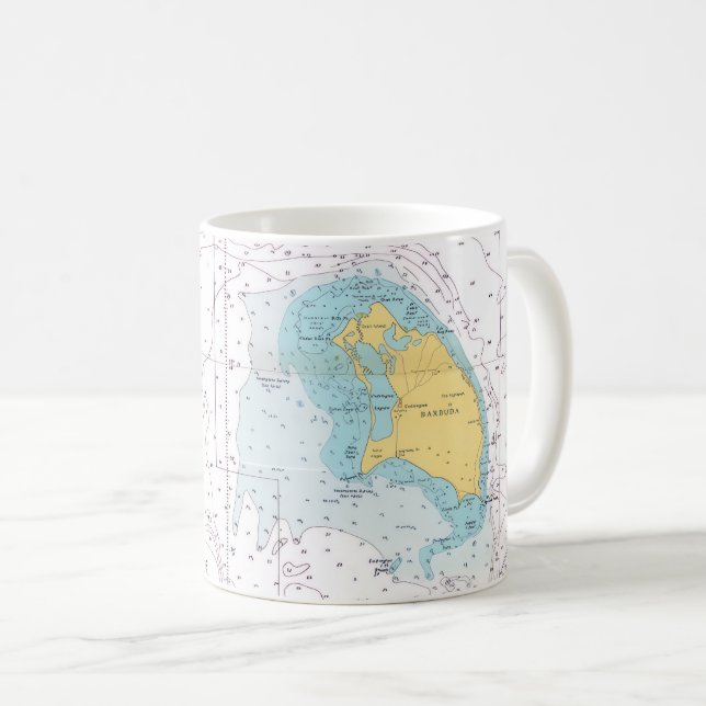 Barbuda Nautical Map Mug (Front Right)