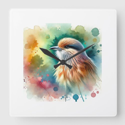 Barbudo Bird 180624AREF107 _ Watercolor Square Wall Clock