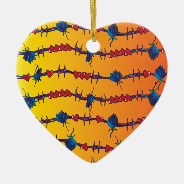 Barbwire Ceramic Ornament (Front)