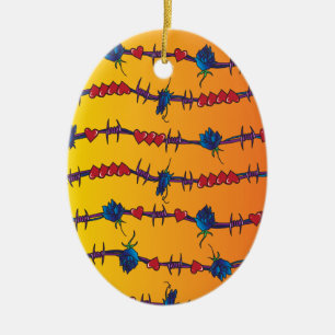 Barbwire Ceramic Ornament