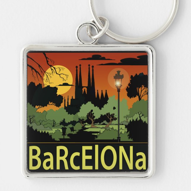 Barcelona (2.00") Premium Square Keychain (Front)