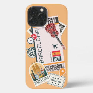 Barcelona Boarding Pass iPhone 13 Pro Max Case