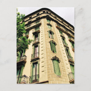 Barcelona building postcard