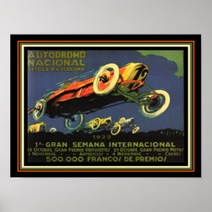 Barcelona Car Race 1923 Advertisement 12 x 16 Poster