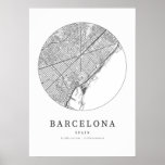 Barcelona Cartography Map Poster