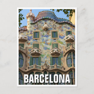 Barcelona Casa Batllo Spain Travel Postcard