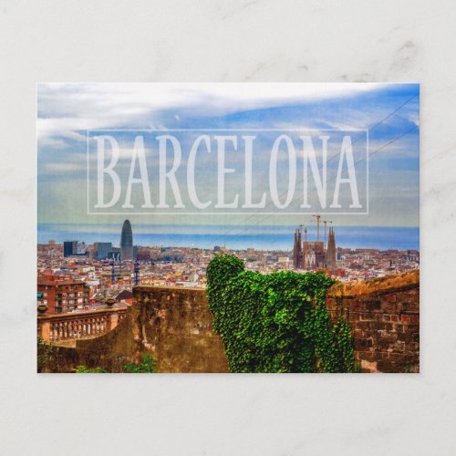 Barcelona city postcard