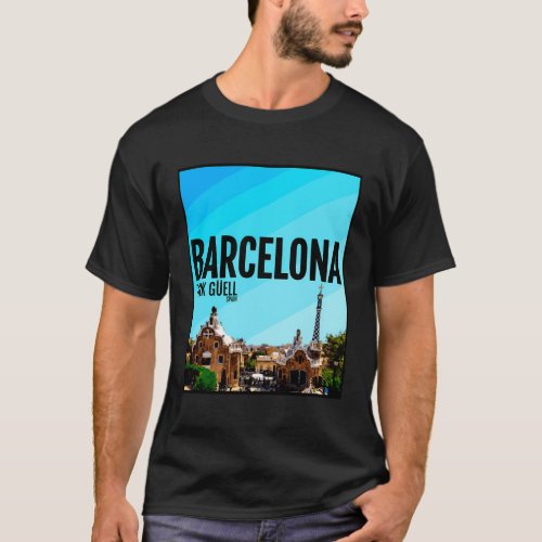 Barcelona City Spain Park Guell Barca T_Shirt