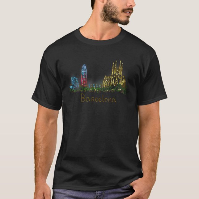 Barcelona City Spain souvenir  for men women 2 T-Shirt (Front)