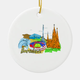 barcelona city travel image.png ceramic ornament