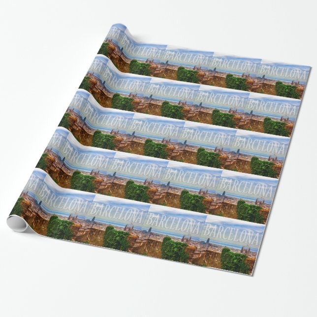 Barcelona city wrapping paper (Unrolled)