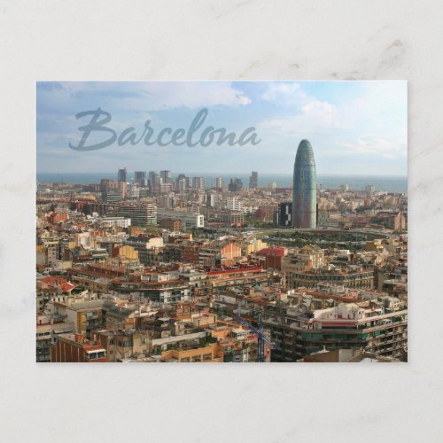 Barcelona cityscape postcard