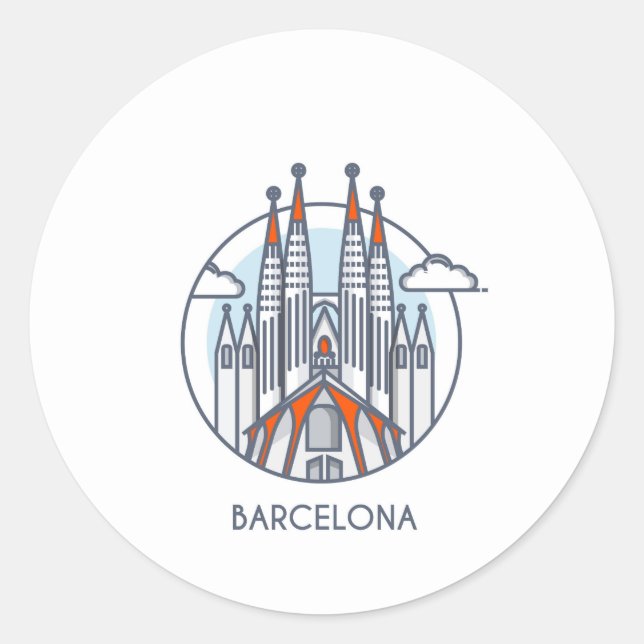 Barcelona Classic Round Sticker (Front)