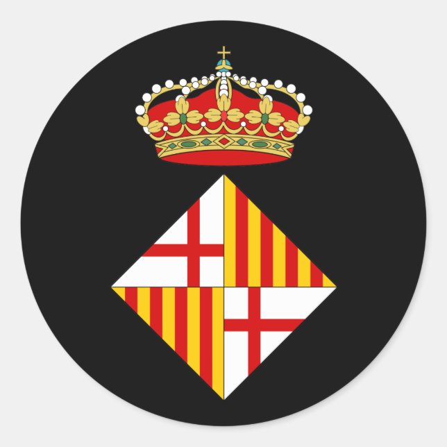 Barcelona Coat Of Arms Classic Round Sticker (Front)