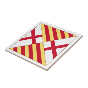 Barcelona coat of arms (without crown) ceramic tile