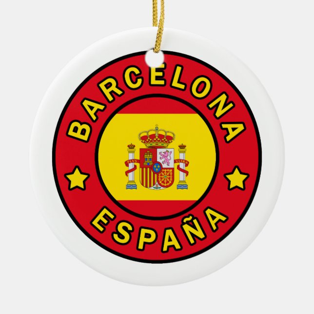 Barcelona España Ceramic Ornament (Front)