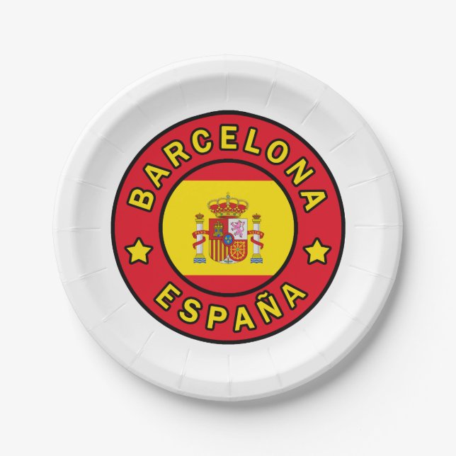 Barcelona España Paper Plates (Front)