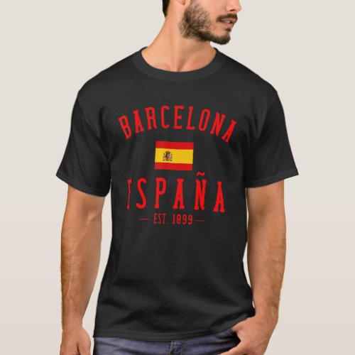 Barcelona Espana Spain Est  Souvenir Flag Map Vaca T_Shirt