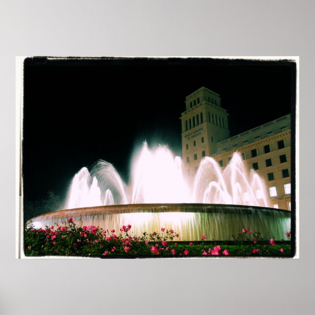Barcelona Fountain - Placa de Catalunya - Poster (Front)