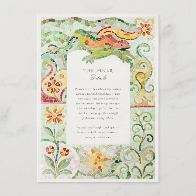 Barcelona Gaudí-Inspired Mosaic Wedding Enclosure Card (Front)