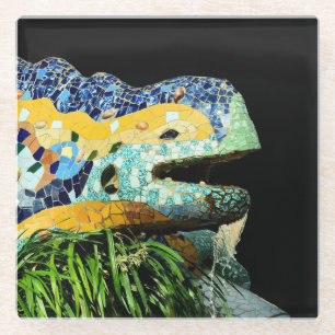 Barcelona, Gaudi - Lizard, Spain (dinning) Glass Coaster