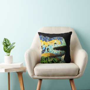 Barcelona, Gaudi - Lizard, Spain (double sided) Throw Pillow