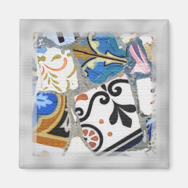 Barcelona Gaudi Mosaics Close Up Magnet (Front)