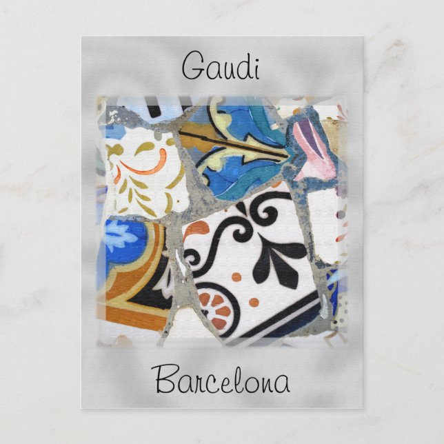 Barcelona Gaudi Mosaics Close Up Postcard (Front)
