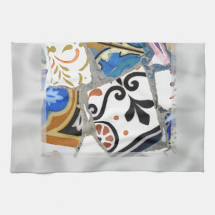 Barcelona Gaudi Mosaics Close Up Towel