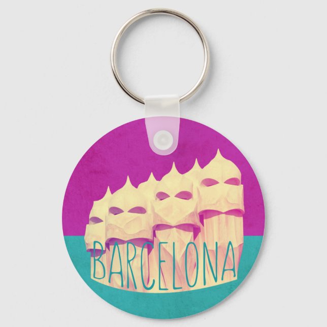 Barcelona Gaudi Paradise Keychain (Front)