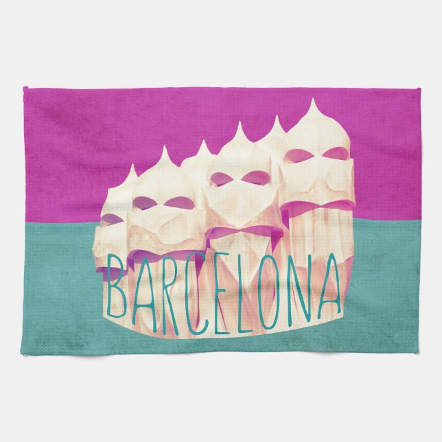 Barcelona Gaudi Paradise Kitchen Towel (Horizontal)