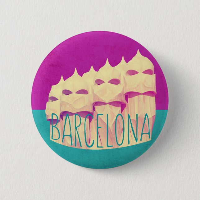 Barcelona Gaudi Paradise Pinback Button (Front)