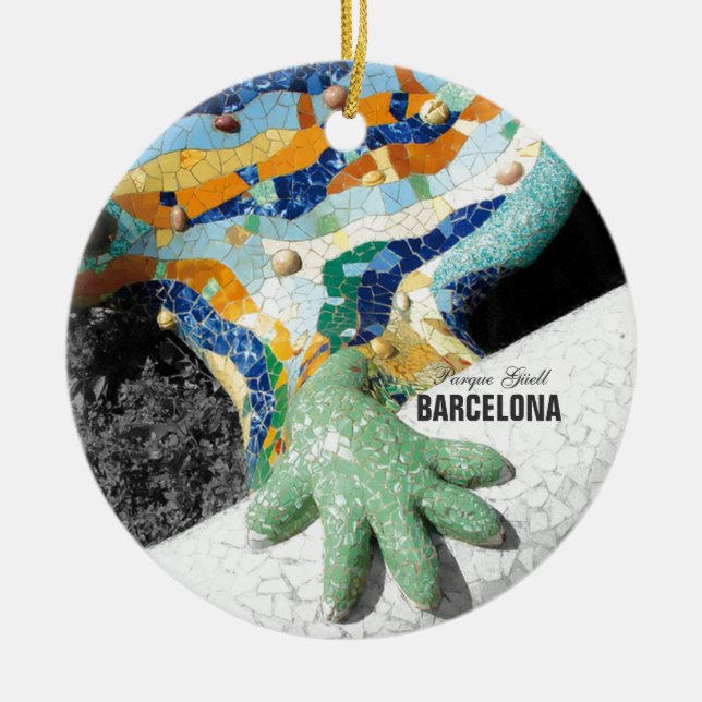 Barcelona Gaudi Park Guell Ceramic Ornament (Front)