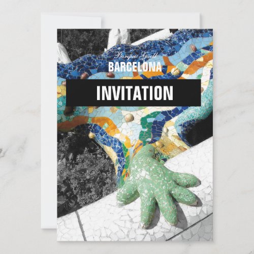Barcelona Gaudi Park Guell Invitation
