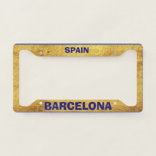 Barcelona Gold License Plate Frame