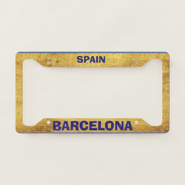 Barcelona Gold License Plate Frame (Front)