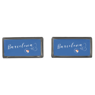Barcelona Heart Flag Cufflinks