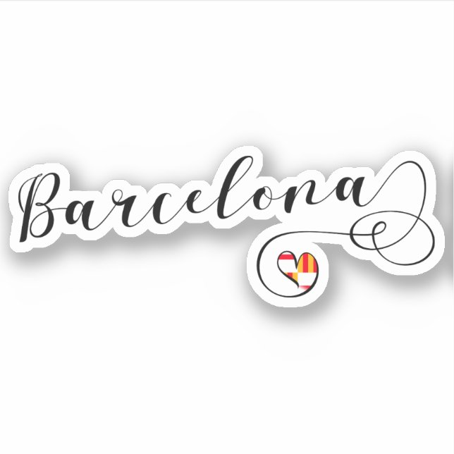 Barcelona Heart Flag Sticker (Front)