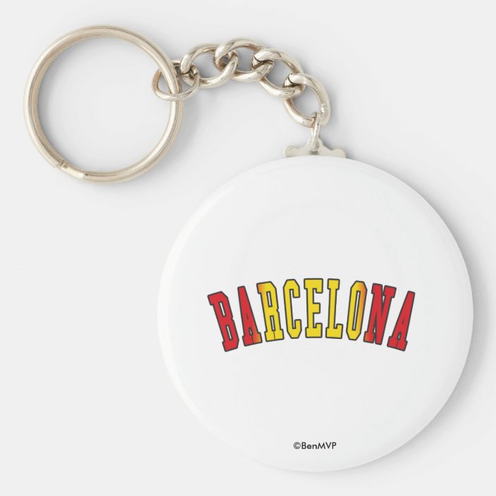 Barcelona in Spain National Flag Colors Key Chain