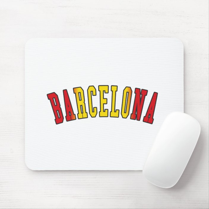 Barcelona in Spain National Flag Colors Mouse Pad
