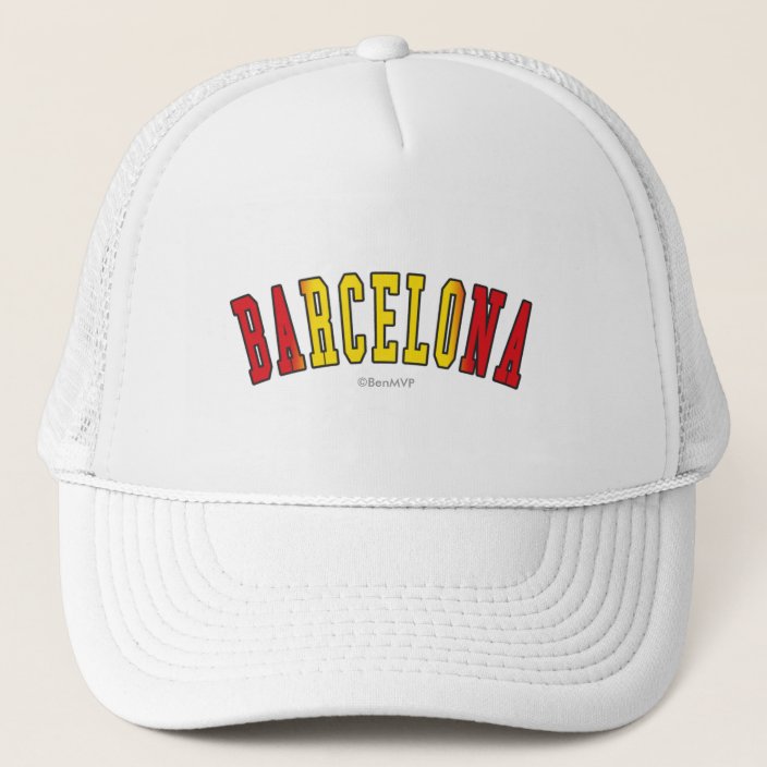 Barcelona in Spain National Flag Colors Trucker Hat